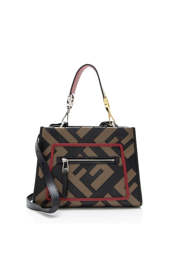 Pre-Owned Fendi FF Calfskin Century Runaway Small Tote