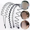 thumbnail image 3 of 6 diademas negras para el pelo para hombre, decorativas, antideslizantes, sencillas y ligeras, de metal, con 6 estilos, 3 of 7