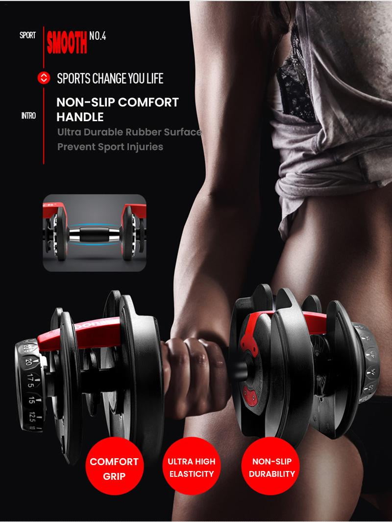 Details about   Heavy Duty Weight Adjustable Dumbbells 52lbs Fitness Equipment strength-training 