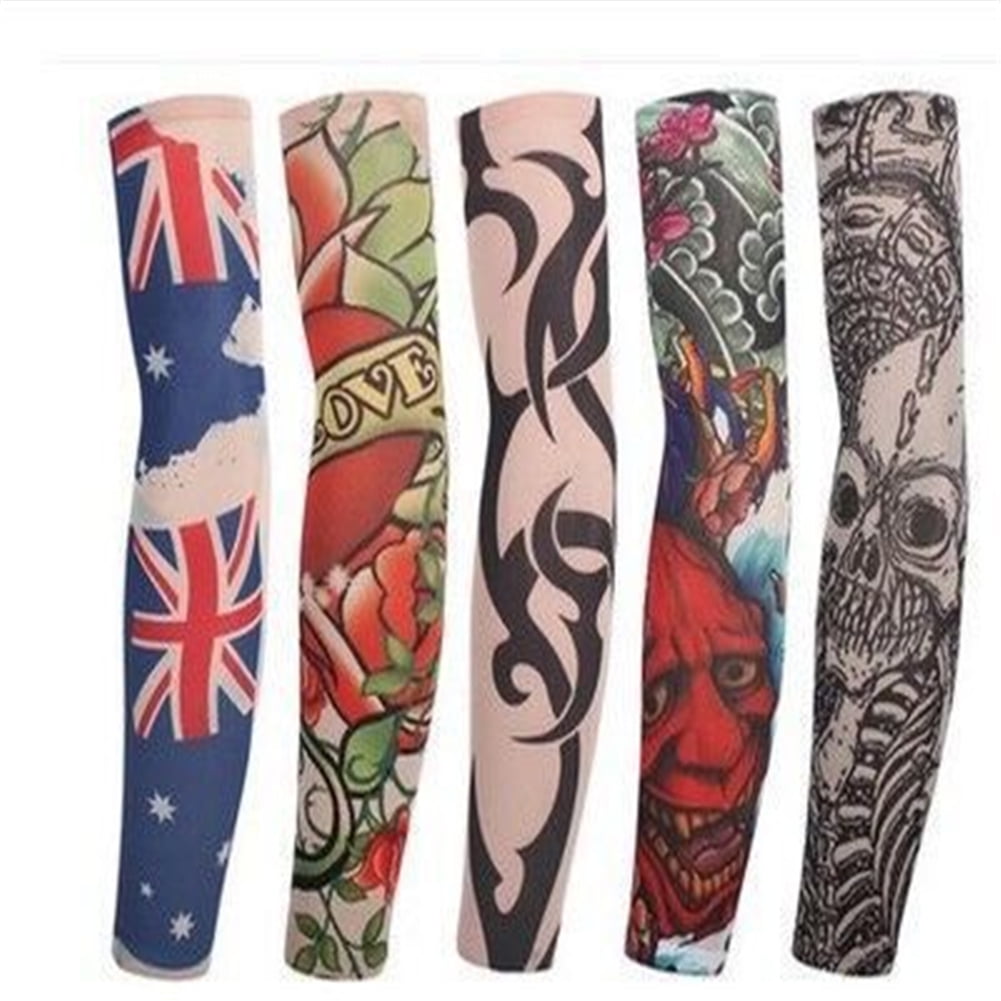 1pair Sunscreen Sleeve 3d Seamless Tattoo Pattern Arm Cover For Outdoor Sports Walmart Canada