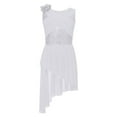 thumbnail image 3 of TiaoBug Girls Sequins Sleeveless Lyrical Irregular Leotard Dress Modern Ballet Jazz Dance Costume White 10, 3 of 6