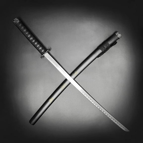 PS 40" Last Samurai-Inspired Japanese Display Piece with Engraved Kanji on Black Cover – For Collection, Gifting & Home Décor