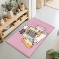 thumbnail image 2 of Entryway Rug 2'x3', Pink Cute Cat Kitchen Runner Rugs Non-Slip Carpet Mats, Cartoon Funny Heater Cats Bedside Rugs Runners Washable Floor Carpet for Bathroom Laundry Room, 2 of 8