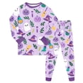 thumbnail image 6 of CAICJ98 Halloween Pajamas for Girls Pumpkin Ghost Pajamas for Toddler Boys Long Sleeve Sleepwear Tops Pants Pjs Set Kids 2 Piece Soft Cotton Sleepwear (7-8 Years,Purple), 6 of 9