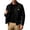 Black, variant on Men's Solid Contrast Corduroy Collar Zip up Jacket Winter Warm Quilted Lining Casual Long Sleeve Work Coat with Multi Pockets
