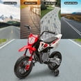 thumbnail image 6 of Accreate 12V Electric Dirt Bike for Kids with Dual Motors, Twist Grip Throttle, Spring Suspension, Red, 6 of 7