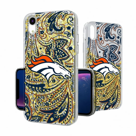 Denver Broncos iPhone Paisley Design Glitter Case