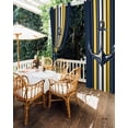 thumbnail image 5 of nqOlkjepod Outdoor Curtains for Patio Waterproof, Nautical Anchor Outdoor Privacy Panels Grommet, Navy Blue Yellow Striped Farmhouse Ombre Blackout Outside Curtains for Porch/Cabana 54"x84", 1 Panel, 5 of 8