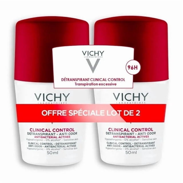 Desodorante roll-on antitranspirante Clinical Control 96H (2 tubos de 50 ml cada uno)