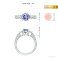thumbnail image 4 of ANGARA Natural Three Stone Round 1.45 ct Tanzanite and Diamond Ring in 14K White Gold for Women (Size-7mm) | December Birthstone, Anniversary, Jewelry Gift for Women | Natural Tanzanite Ring, 4 of 8