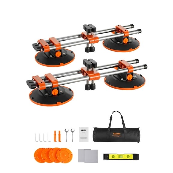 VEVOR Seamless Seam Setter, 2 Packs, Granite Seam Setter with 6 in Vacuum Suction Cups & Tool Bag, Seam Joiner for Seam Joining & Leveling, Countertop Installation Tool for Tile Stone Marble Slab