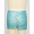 thumbnail image 4 of Miaeowve Girls' Boys' Sequins Shorts Ballet Dance Shorts Sparkle Short Pants Tumbling Athletic Sky Blue 110-120/11, 4 of 7