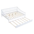 thumbnail image 5 of Full Size Daybed with Trundle, Solid Wood Day Bed Frame for Living Room/GuestRoom/Bedroom, Wooden Slat Support, Multi-functional Sofa Bed, No Box Spring Needed,  White, 5 of 9