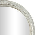 thumbnail image 5 of DecMode Metal Bohemian Pearled Round Double Framed Wall Mirror 36"W x 36"H, with Distressed White Finish and Brown Accent Highlights, 5 of 12