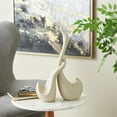 thumbnail image 2 of 17", 14"H Beige Ceramic Intertwined Swan Sculpture, by DecMode (2 Count), 2 of 9
