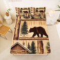 thumbnail image 5 of Manfei Rustic Moose Queen Sheets,Vintage Bear Pattern Queen Sheet Sets,Brown,4pcs,1 Flat Sheet, 1 Fitted Sheet and 2 Pillowcases, 5 of 6