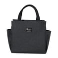 thumbnail image 4 of Bolsa de almuerzo de tela Oxford Ligera impermeable con bolsillos de aislamiento térmico duradero Senderismo Oficina Picnic al aire Negro Baoblaze Bolso de almuerzo, 4 of 7