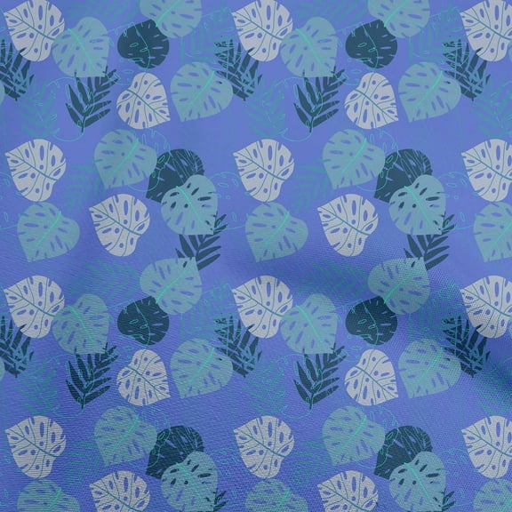 oneOone Polyester Spandex Blue Fabric Tropical Diy Clothing Quilting Fabric Print Fabric By Yard 56 Inch Wide