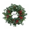 thumbnail image 2 of Couronne de Noël Artificielle 11,8” avec Baies Rouges pour Porte d'Entrée Décoration Murale de Noël pour Fête, 2 of 7