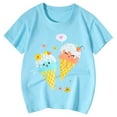 thumbnail image 4 of MIXUE Tween Girls Tops & T-Shirts Summer Cute Ice Cream Print Round Neck Short Sleeve Fashion Casual T Shirts Activewear,Blue,10-11 Years, 4 of 4