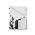 thumbnail image 2 of Letter N Soft Flannel Fleece Blanket, Middle Ages Inspired Capital N Abstract Elements Black Dark Colored Palette, Cozy Plush for Indoor and Outdoor Use, 60" x 80", Black Grey White, by Ambesonne, 2 of 6