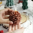 thumbnail image 4 of XMMSWDLA Christmas Pine Cone Candles Christmas Pinecone Candle Decorations Real Wax Unscented Candle for Thanksgiving Christmas Winter Holiday Decoration, 4 of 7