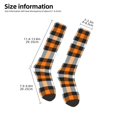 thumbnail image 4 of Vsdgher Orange Plaid Print Thigh High Socks Extra Long Stretchy Sock Women Over Knee High Opaque Stocking Daily Wear, 4 of 5