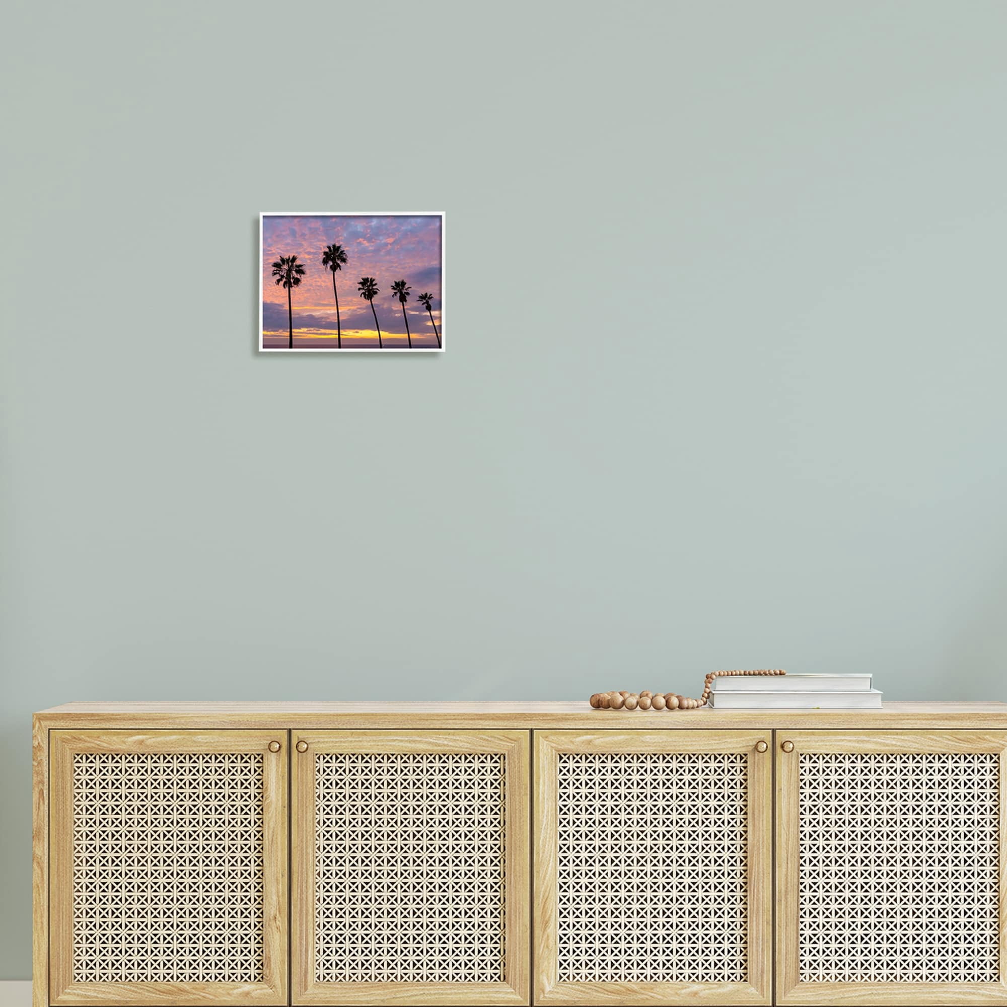 Stupell Industries Purple Cloudy Sunset Tall Palm Tree Silhouettes Photograph White Framed Art Print Wall Art, Design by Jeff Poe Photography