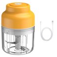 thumbnail image 1 of Naiovety Picadora de verduras Dido, picadora de ajo eléctrica USB, molinillo de cocina recargable inalámbrico Herramientas y accesorios para hornear Amarillo 250ml, 1 of 6