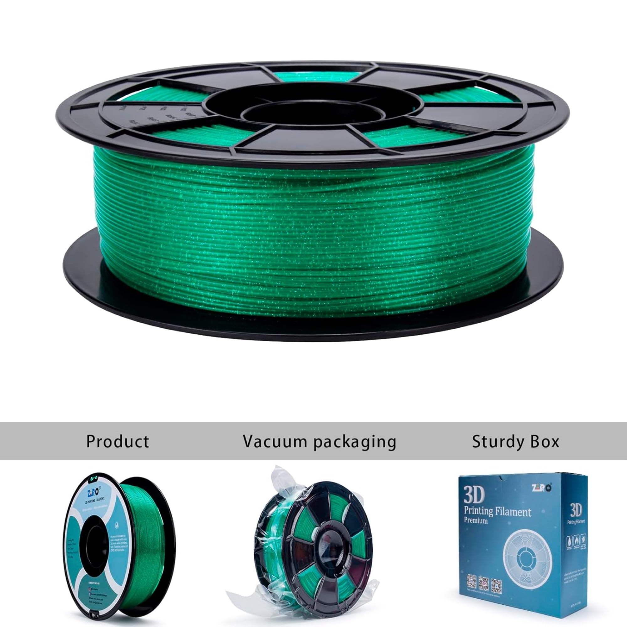 Ziro 3D Twinkling PLA Filament 1.75mm 1kg, Green