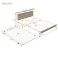 thumbnail image 7 of Full Size Platform Bed Frame, Metal Platform Bed with Trundle, USB Ports and Slat Support,  Trundle Bed Frame with Shelf Headboard, No Box Spring Needed, White, 7 of 7