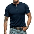 thumbnail image 2 of XIAONU Mens Henley Neck Slim Tee Fitted Short Sleeve Henley Neck Pullover Shirt Soft Casual Daily Tees, 2 of 5