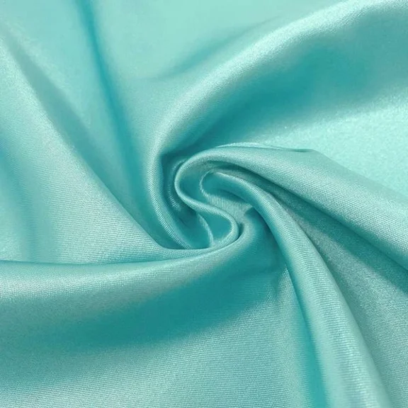 Satin Charmeuse Stretch Bridal Satin Fabric For Wedding By Yard Aqua Blue