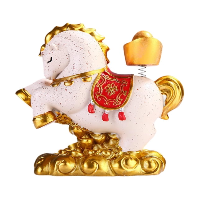 Estatua de caballo, figura de Feng Shui chino, decoración de mesa de resina, animal en miniatura A