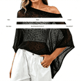 thumbnail image 4 of Helii Women's Crochet Batwing Sleeve Cover Up, Mesh Knit Beach Poncho, Oversized Summer Tops, Sheer Hollow Out Swimsuit Cover Up for Vacation Pool Party White,One Size, 4 of 6