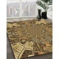 thumbnail image 3 of Ahgly Company Machine Washable Indoor Square Transitional Dark Bronze Brown Area Rugs, 8' Square, 3 of 7