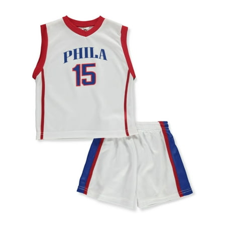 

High Energy Boys 2-Piece Basketball Shorts Set Outfit - red/white 2t (Toddler)