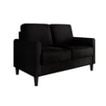 thumbnail image 4 of Home Design Goliad Velvet Arm Loveseat with Pocket Spring, Soft Cushions, Clean Lines Design, Black, 4 of 9