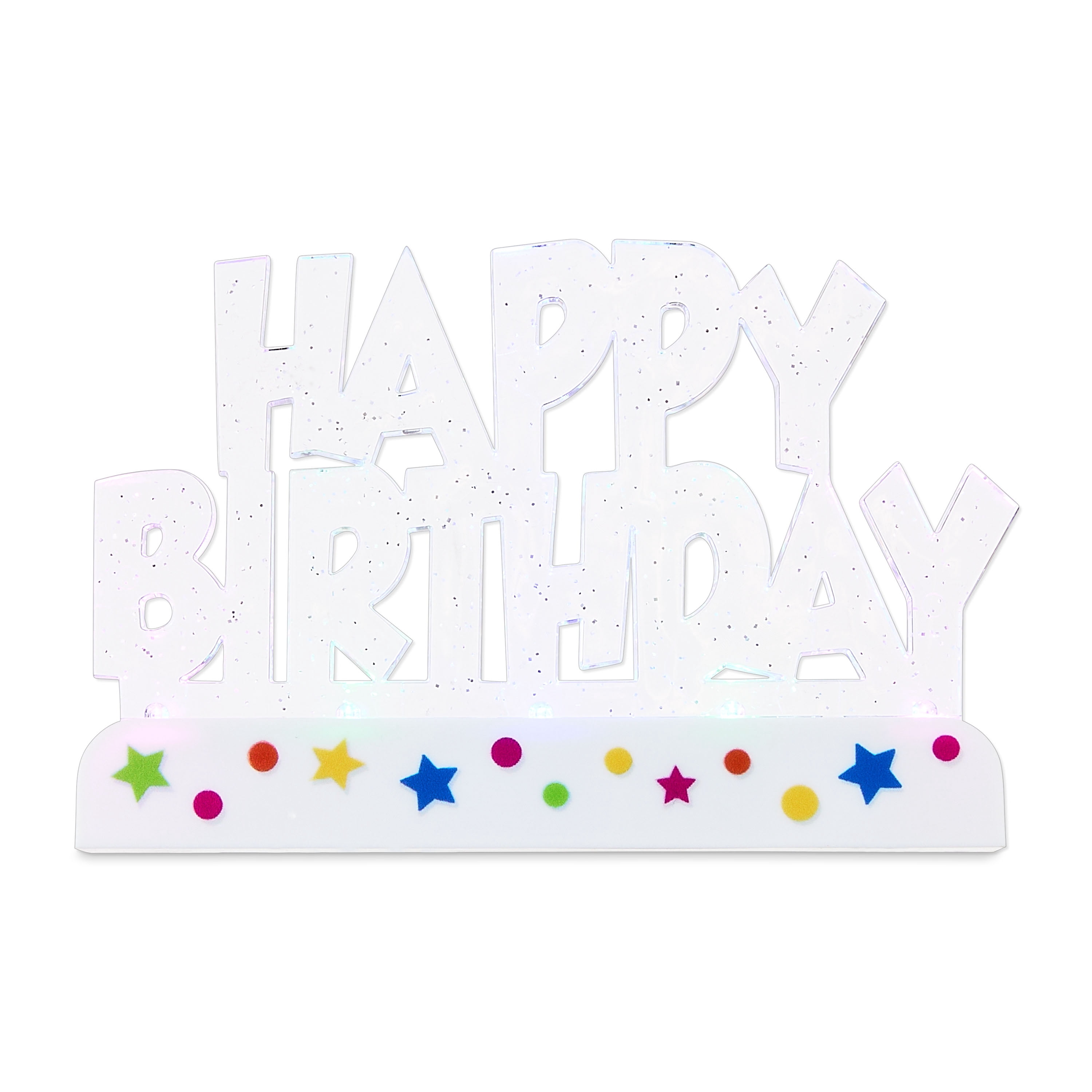 Way To Celebrate Multicolor Happy Birthday Flashing Cake Topper
