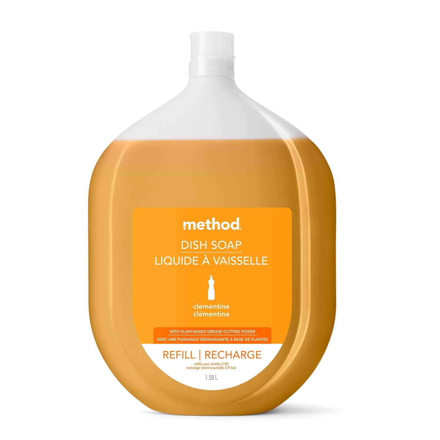 Method Gel Dish Soap Refill, Clementine, 1.6L