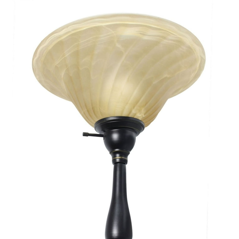 Elegant designs 3 light floor top lamp with scalloped glass shades