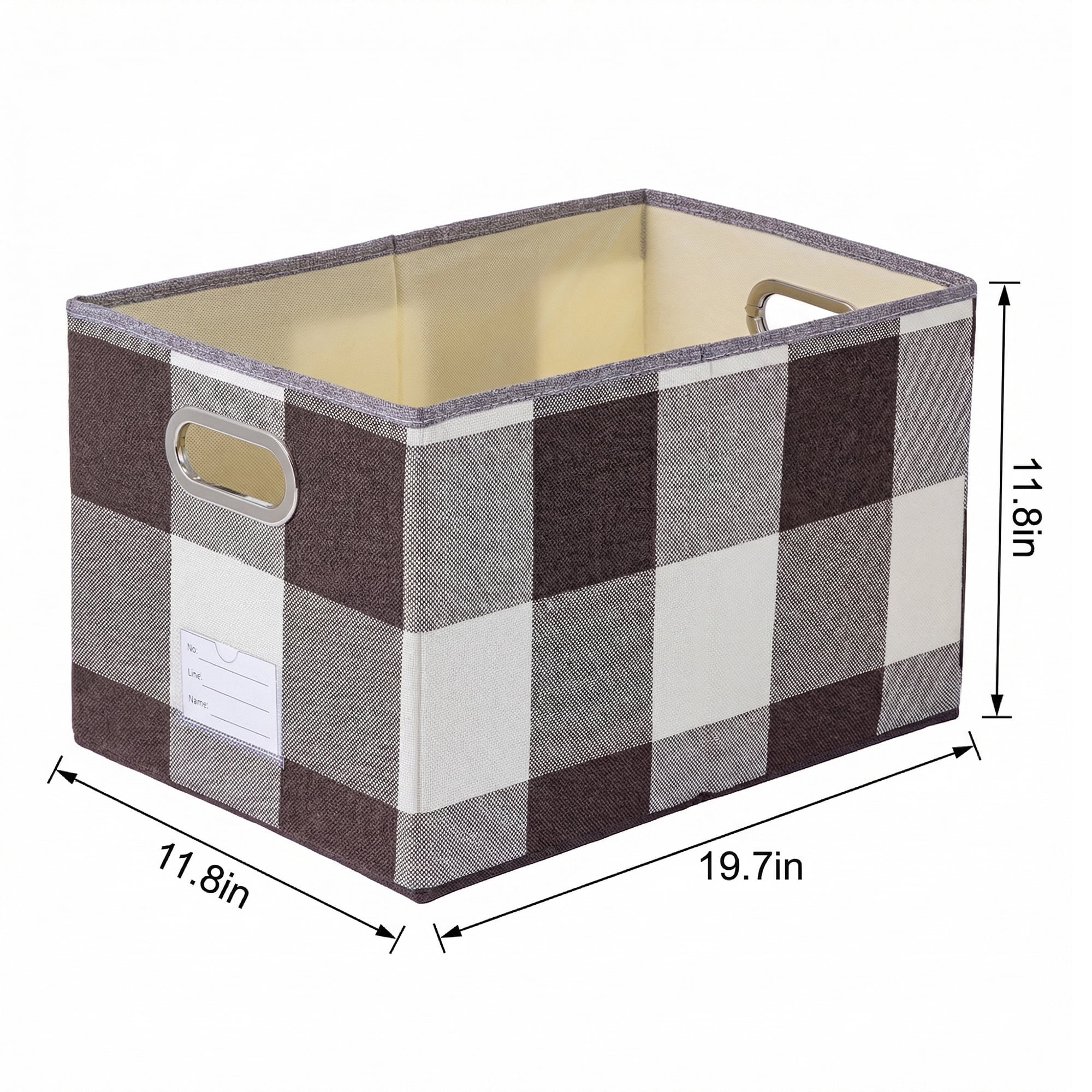 Unique Bargains Storage Bin with Handles for Shelves Closet Coffee 11.8" x 19.7" x 11.8"