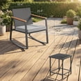thumbnail image 3 of Aiho 3 Pieces Rocking Patio Furniture Set, Wicker Outdoor Chair Set with Coffee Table for Garden, Gray, 3 of 10