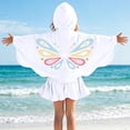 thumbnail image 5 of OGLCCG Girls' Butterfly Swim Cover Up Hooded Terry Zip-Up Bathing Towel Suit Wrap with Pockets Beach Pool Clothes Size 4-15, 5 of 8