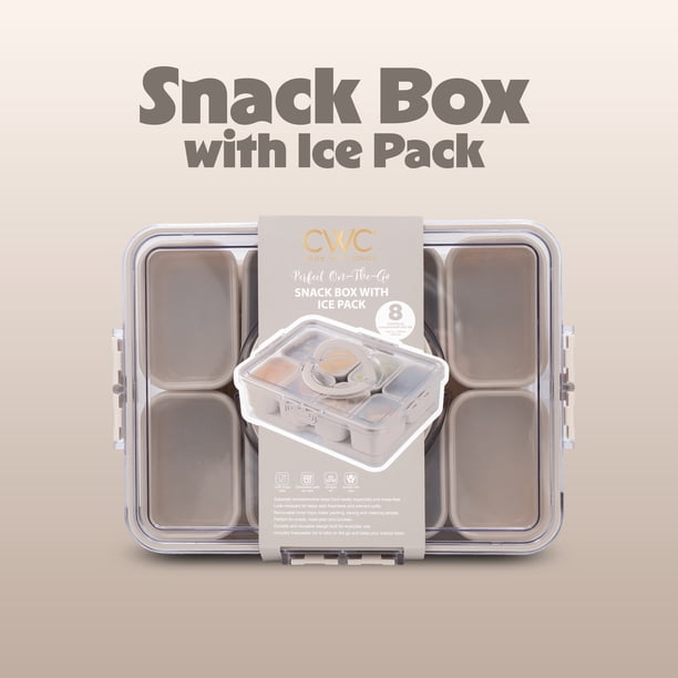 Cook with Color Taupe 8-Compartment Snack Storage Container with