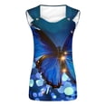 thumbnail image 5 of UPPADA Button Down Tank Tops for Women Cute Floral Print Tunic Tops V Neck Sleeveless Tank Tops Summer Comfy Loose Fit Shirts Dressy Casual Going Out Outfit,XXL Dark Blue Tank Tops, 5 of 5
