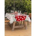 thumbnail image 2 of Outdoor Tablecloth with Umbrella Hole and Zipper, Valentine's Day Rectangle Table Cloth 60x102 Inch Waterproof Tablecloth, Red Love Heart Eucalyptus Romance Buralp Picnic Table Cover for Patio, 2 of 7