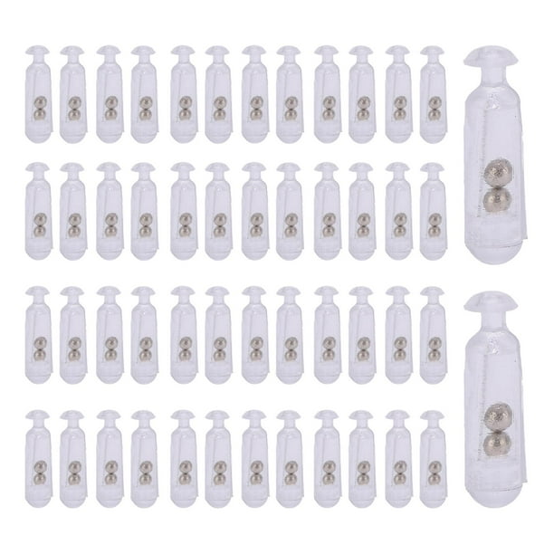 50pcs 15mm Durable Rattles Shake Fishing Lure Bait Insert Tube Rattles for Soft FishTransparent White