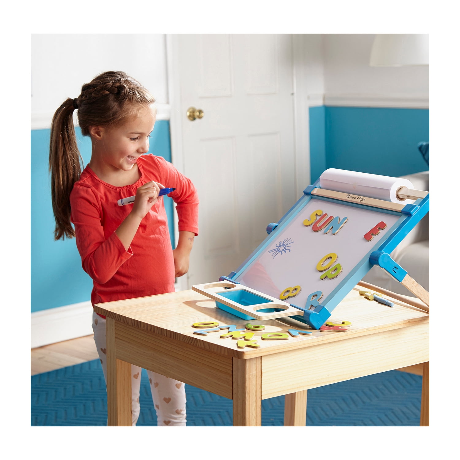Melissa & Doug Easel Accessory Set with Double-Sided Magnetic Tabletop Easel