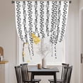 thumbnail image 3 of Black Spring Leaves Balloon Curtains for Living Room/French Door, Pastoral Botanical Striped Flowers Tie Up Curtains 63 Inch Length Energy Saving Kitchen Curtains Shades for Windows 42"x63", 3 of 8